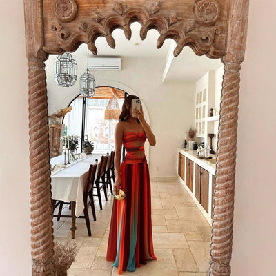 Selena - Ombre strapless cutout maxi dress