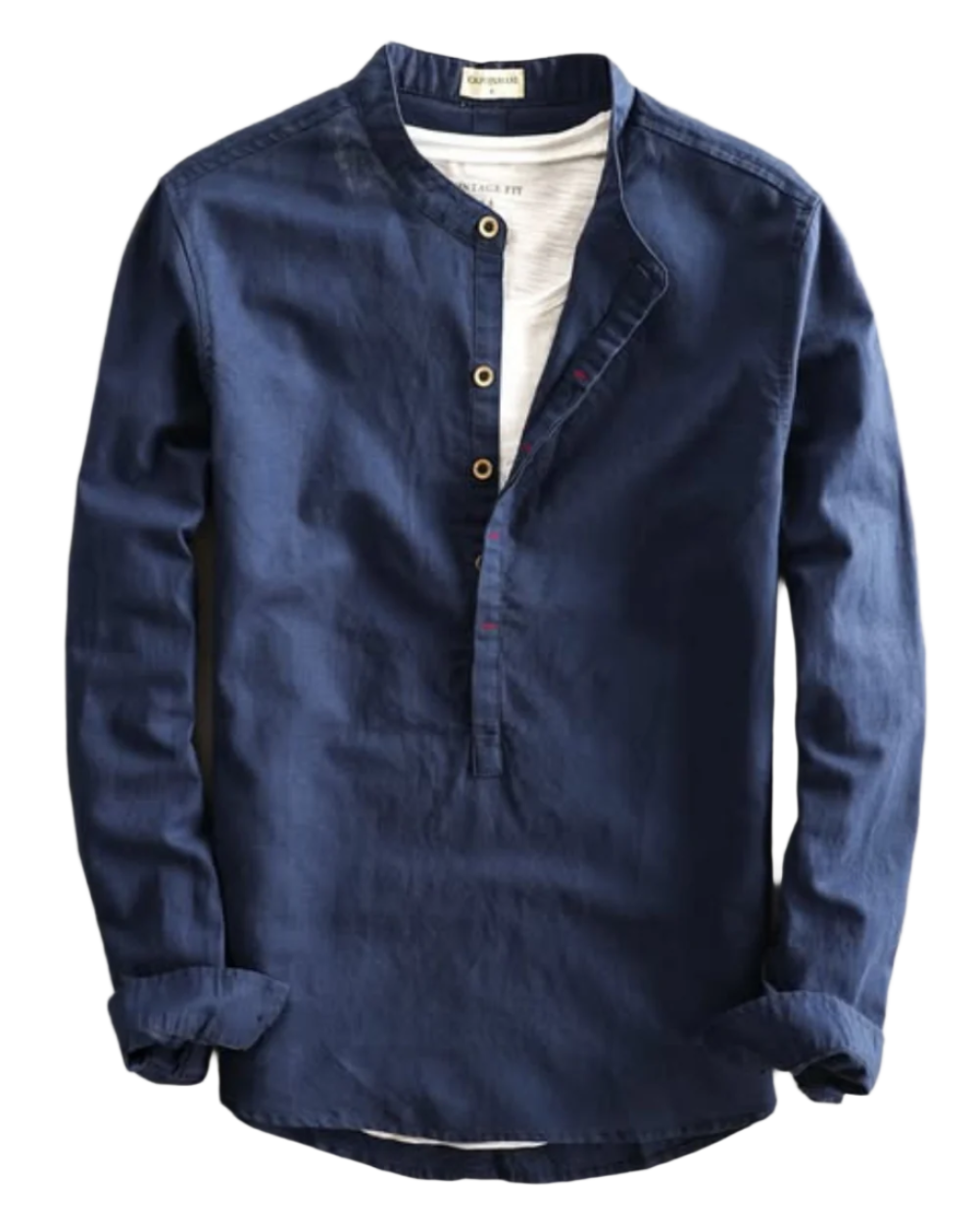 Callum - Classic collarless linen shirt