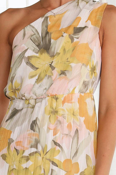 Caprice - Printed Off-the-Shoulder Dress