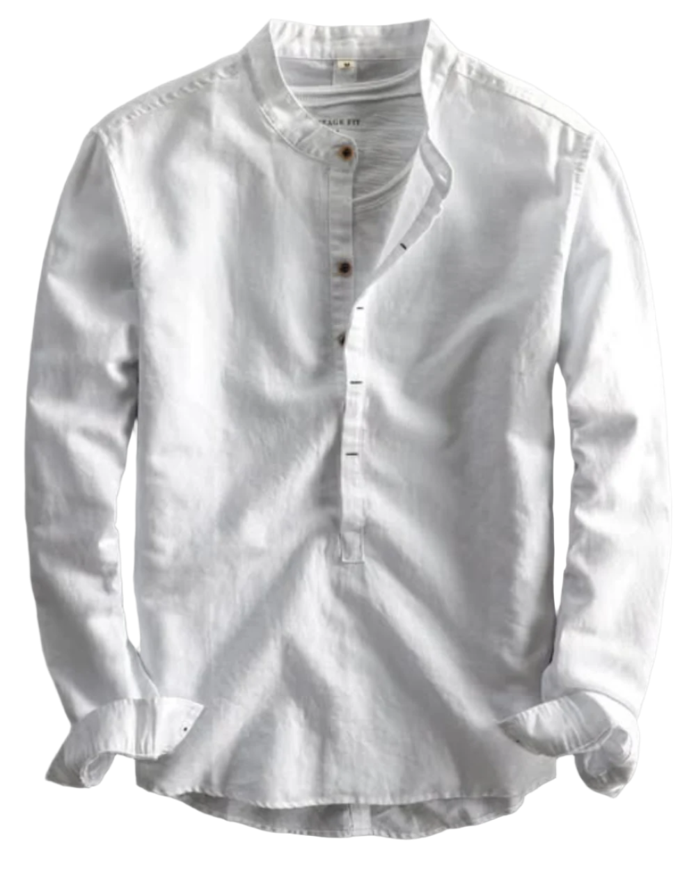 Callum - Classic collarless linen shirt