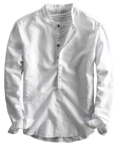 Callum - Classic collarless linen shirt