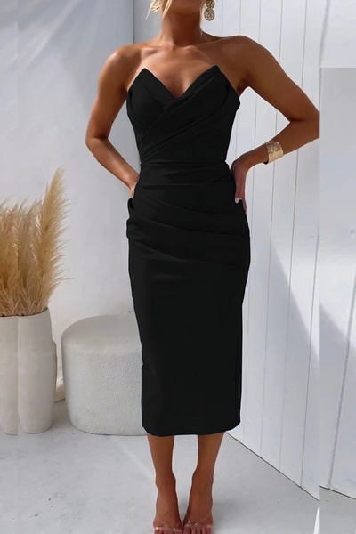 Evelyn - Draped sweetheart bodycon dress