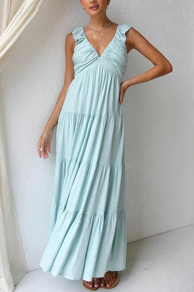 Janna - Elegant V-Neck Maxi Dress