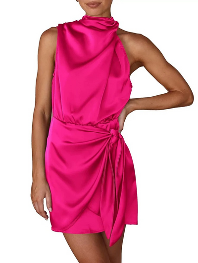 Talia – One Shoulder Satin Mini Dress