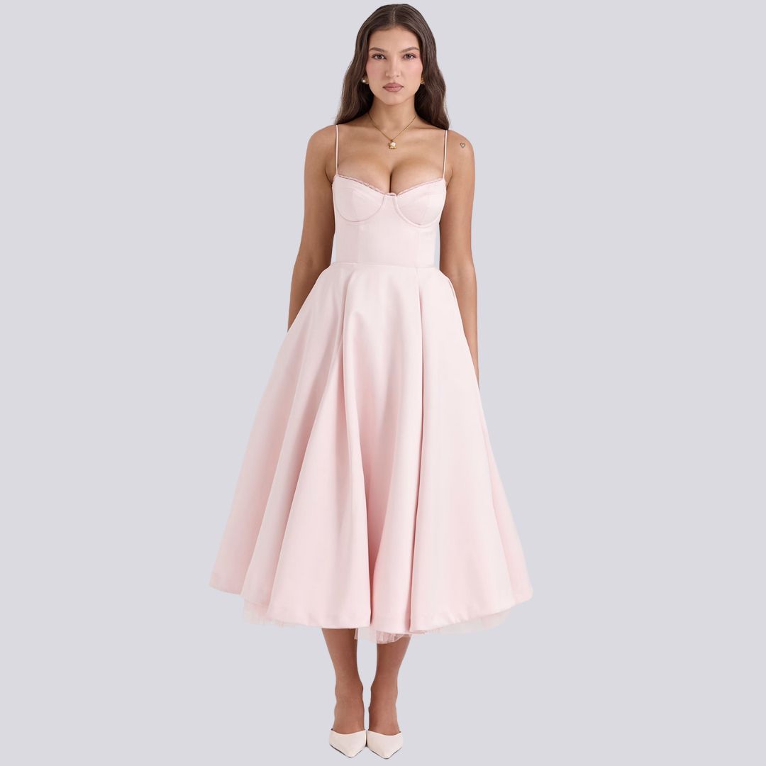 Kira - Sweetheart flare midi dress