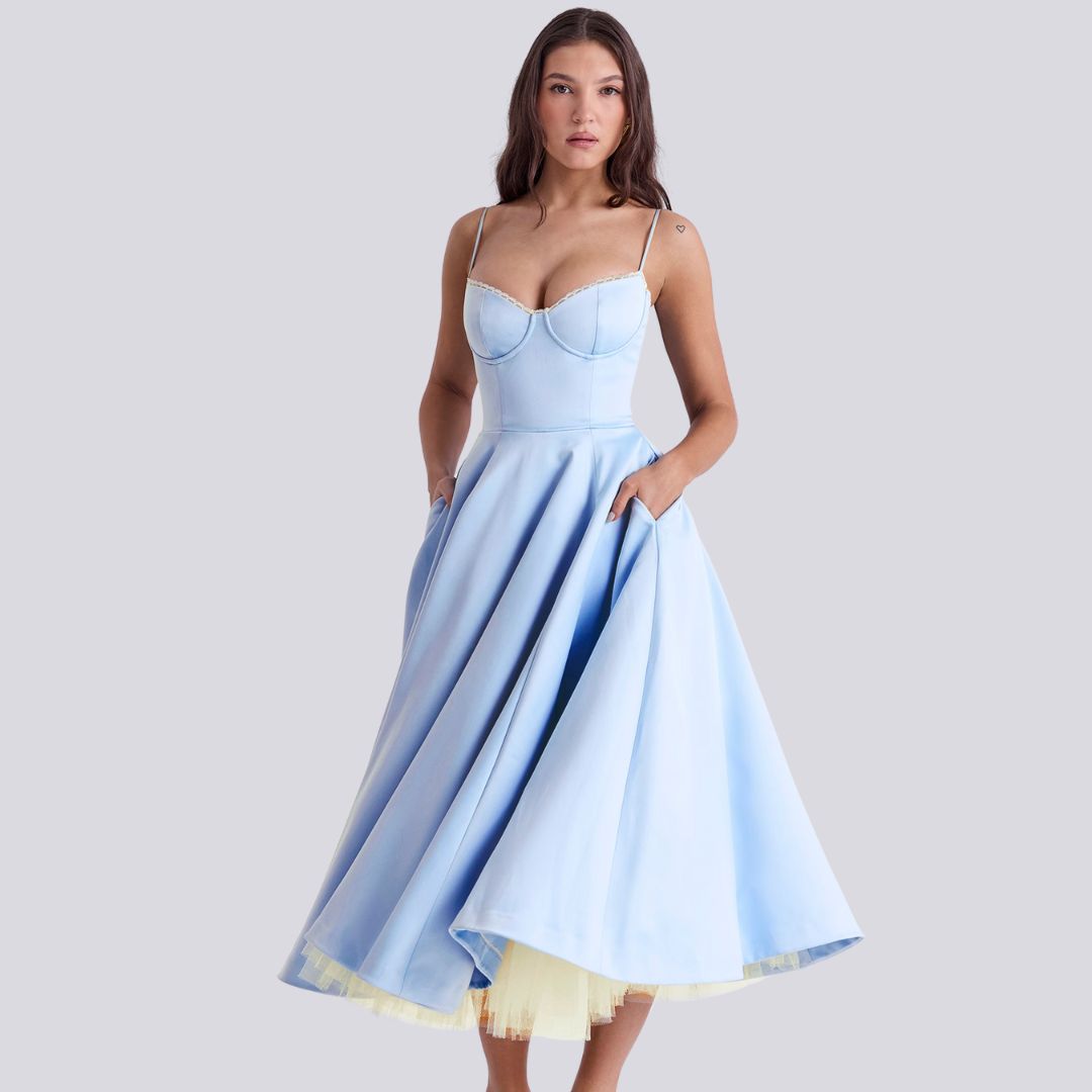Kira - Sweetheart flare midi dress