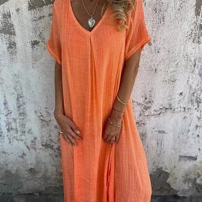 Brionna - Elegant v neck midi dress