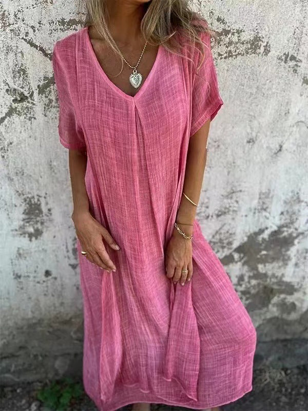 Brionna - Elegant v neck midi dress