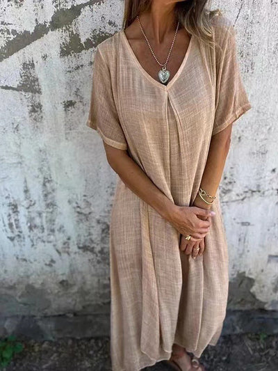 Brionna - Elegant v neck midi dress