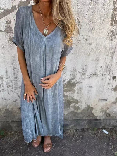 Brionna - Elegant v neck midi dress