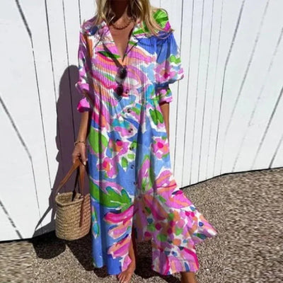 Narella - Vibrant floral maxi dress