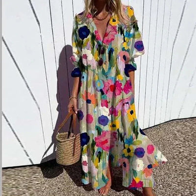 Narella - Vibrant floral maxi dress