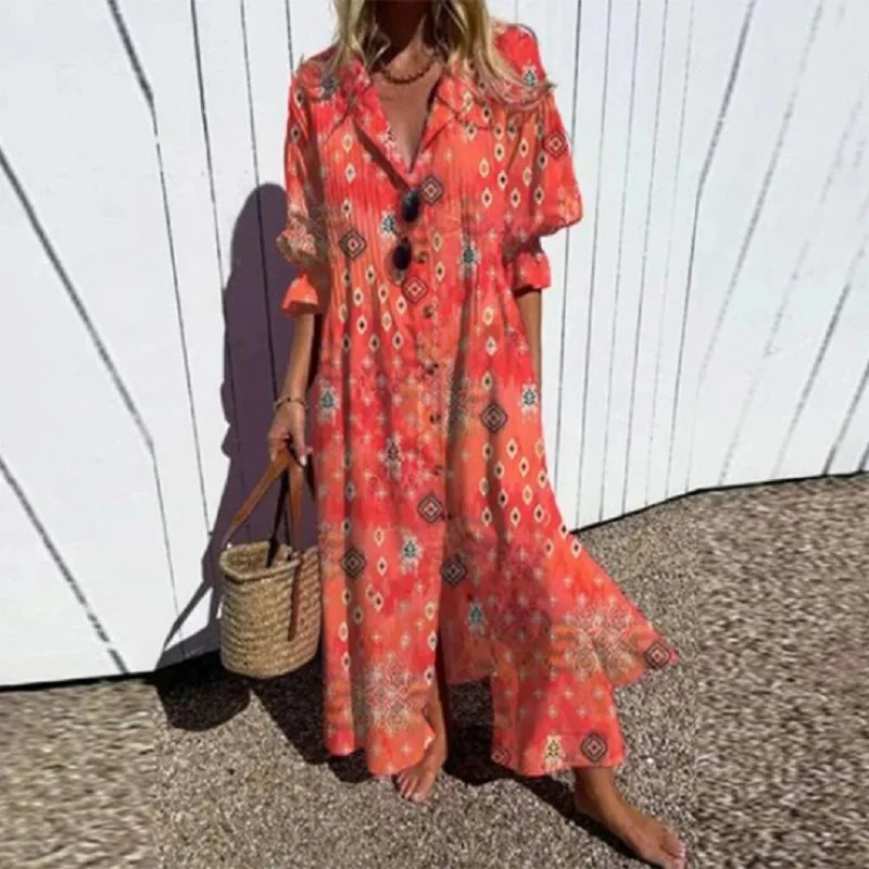 Narella - Vibrant floral maxi dress