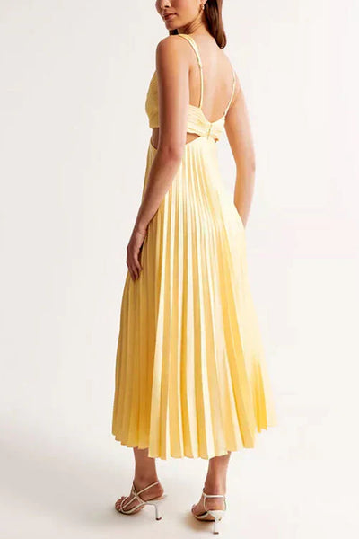 Chloe - Pleated cutout midi dress